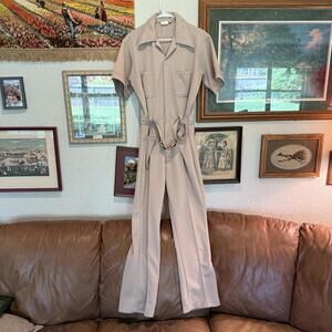 Vintage RARE‎ 60s Walls Jumpsuit Short Sleeve Soft Tan Unisex Coveralls 40 Reg